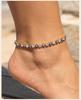 Anlaufgeschütztes Evil Eye Tennis-Fußkettchen-Armband für Damen, Glücksbringer Nazar Türkisches Auge Strasskettchen, Schutz-Amulett Schmuck Geschenk