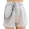 Punk Metal Waist Chain For Men With Multiple Circles And Lobster Claw Buckle For Streetwear Fashion