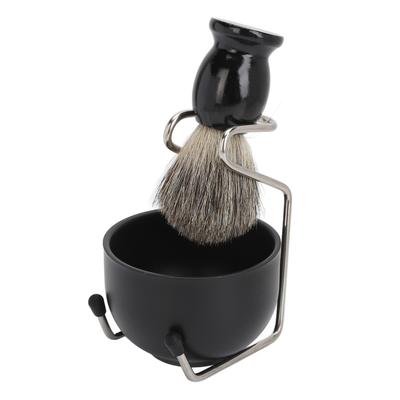 Herren Bartrasur Set Pinselständer Schaumschale Bartpinsel Bartpflege Set für Barbershop Hotel Zuhause