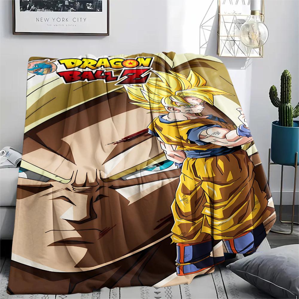 Coperta in Flanella con Stampa Personaggi Dragon Ball, Alta qualità Confortevole per Tutte le Stagioni, Arredamento per la Casa, Calore e Comfort, Perfetta per Regali di Natale