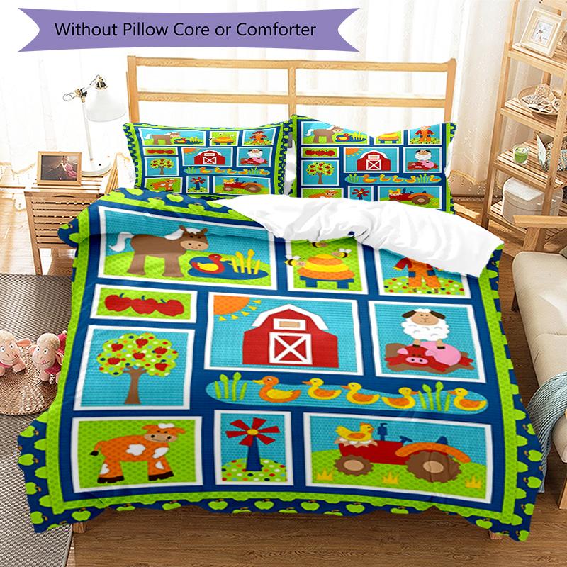 3pcs Cute Cars Bedding Set Duvet Cover Closure Includes 1 Duvet Cover & 2 Pillowcases, Soft and Comfortable for All Seasons.