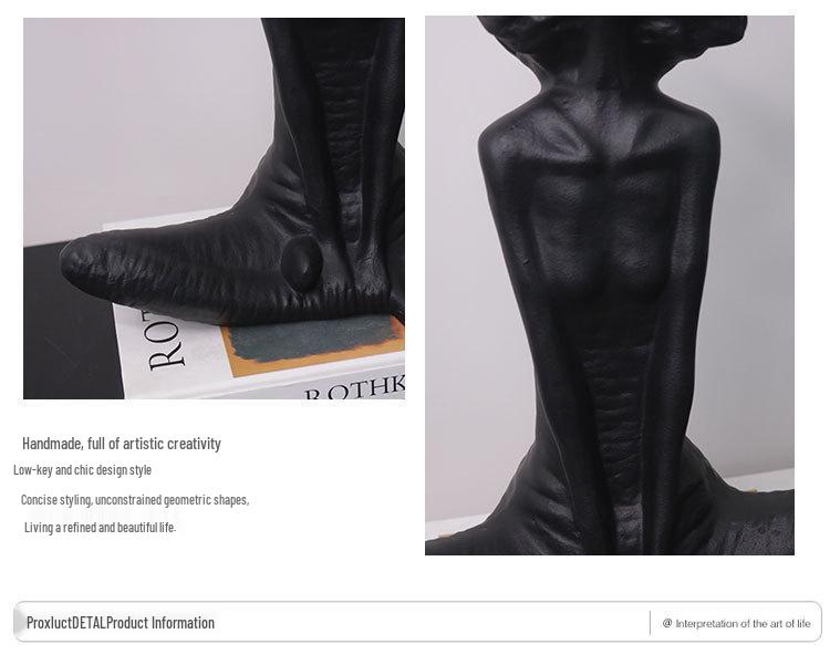 Black and White Minimalist Girl Sculptures for Living Room Decor – Special Offer