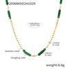 Collier Bambou Pierre Dongling Verte Qiong Yao: Chaîne de clavicule élégante et polyvalente en acier inoxydable pour femmes