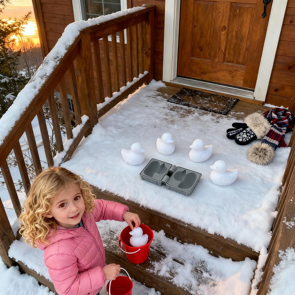 3D Printing Snowball Maker Clip 2-in-1 Size Snow Balls Mold Tool Foldable Open-Close Design Winter Outdoor Snow Play Accessory