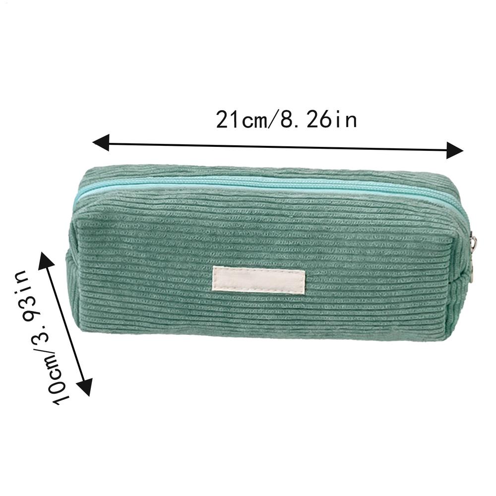 Corduroy Pencil Case  Large Capacity Stationery Pen Storage Pouch Portable Zipper Pencil Organizer Box for Elementary School