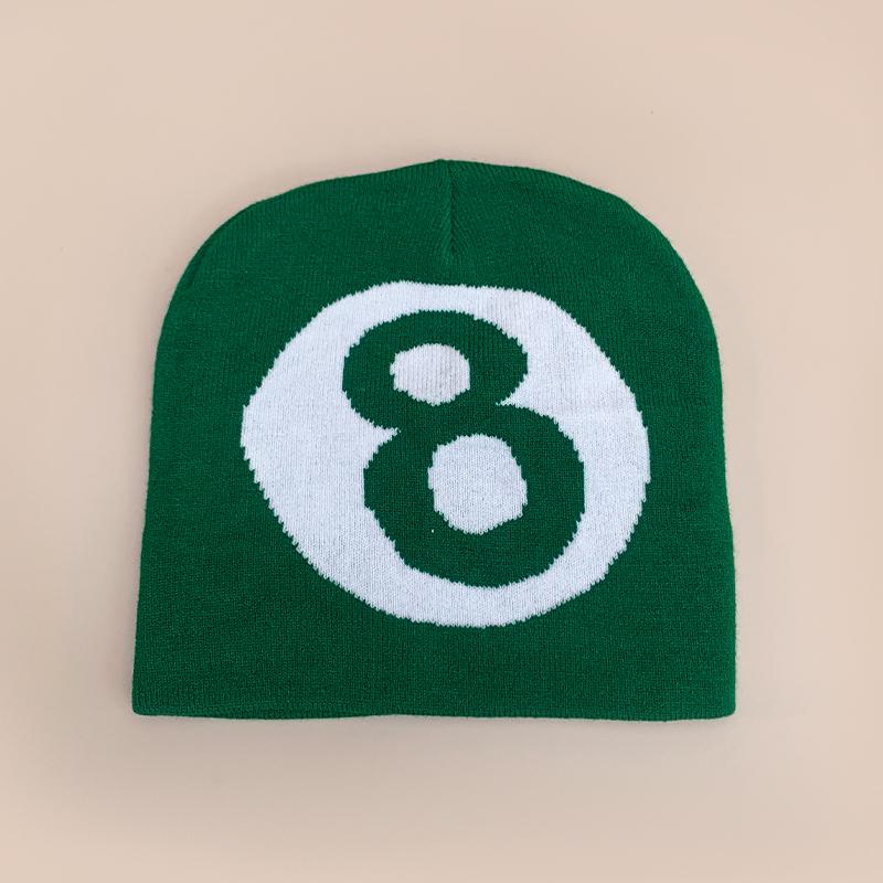 Korean Color Block Number 8 Knitted Hats Autumn and Winter New Unisex ins Warm Street Versatile Hip-hop Outdoor Fashion Beanies