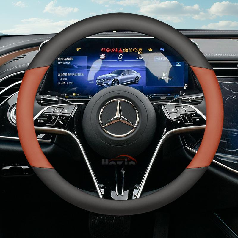 Skórzana Pokrowiec na Kierownicę Samochodową do Mercedes Benz C220 GLC W447 W124 W203 W204 W205 W218 W245 W166 W212 W210 W221 Akcesoria mo00