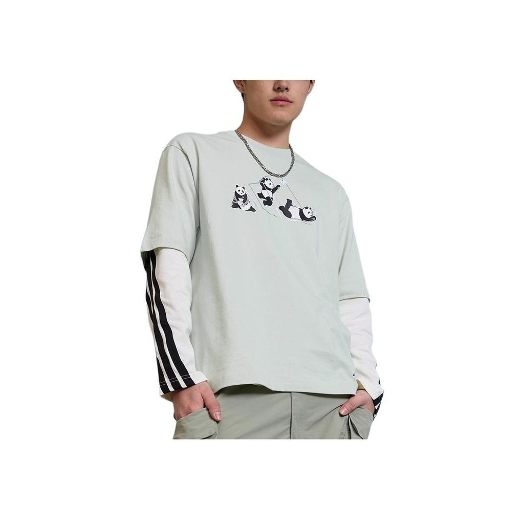 Adidas Comfortable Breathable Soft Moisture-Wicking Short Sleeve T-Shirt Unisex Tops Linen-Green JZ3276