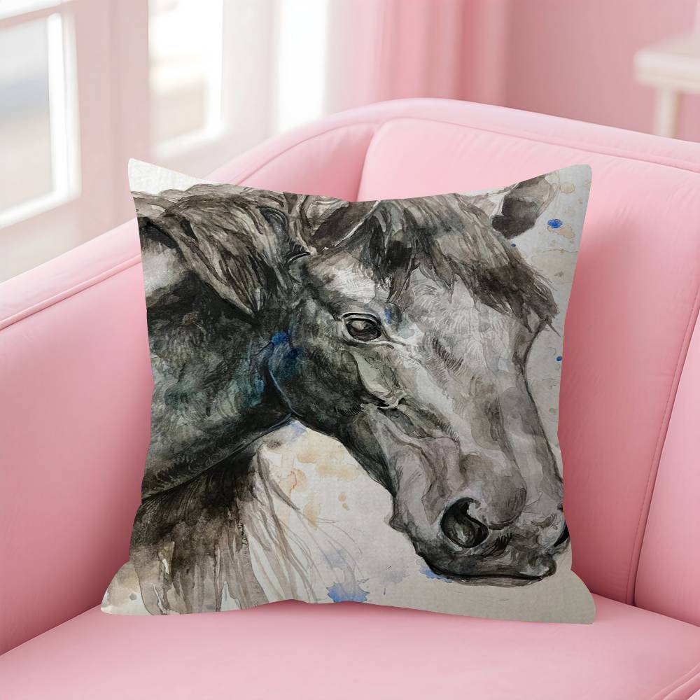 Modern Minimalist Animal Horse Pillow Cushion Cover Pillowcase Living Room Sofa Home Decor Customized