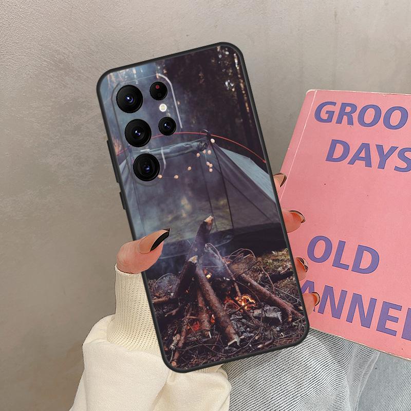 Camping Nature Mountain Case For Samsung Galaxy S25 Ultra S20 S21 S22 S24 S23 Ultra S9 S10 Plus S25 FE Cover Coque