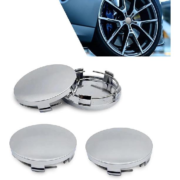 4 PCS Car Wheel Center Caps, 60MM/2.36In OD 56MM/2.2In ID, ABS Snap-in Vehicle Rim Hub Caps, Anti-Falling Rust-Proof Wheel Hub Decoration, Universal