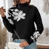 Women's Turtleneck Sweater, Color-Block for Fall and Winter