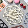 2Pcs Cup Mat Splicable Heat Insulation Silicone Nordic Hollow Hexagonal Pot Coaster Pad