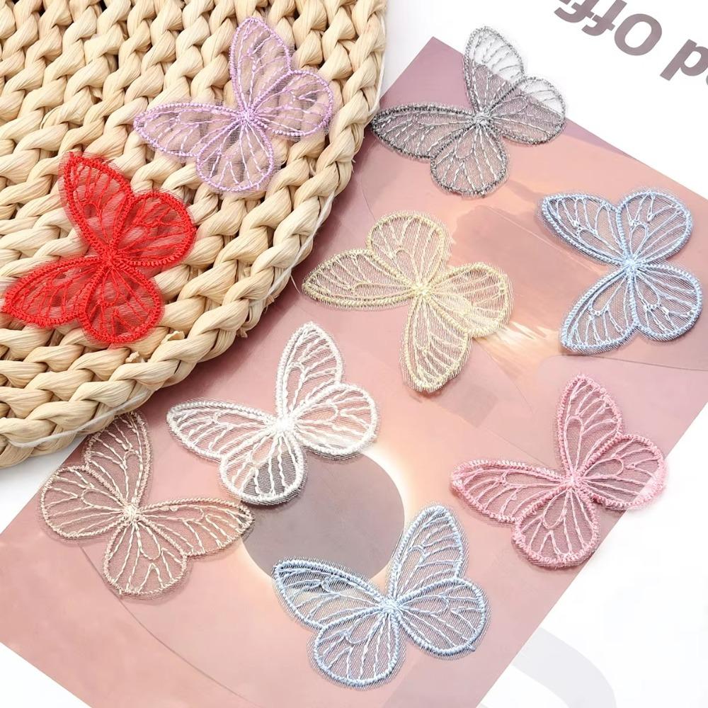 100pcs Dreamy Embroidery Lace Butterfly Appliques Sewing Craft Decoration  Garment Design Materials