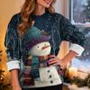 Women's Casual Fashion Round Neck Plus Velvet Thickened Christmas Print Sweatshirt