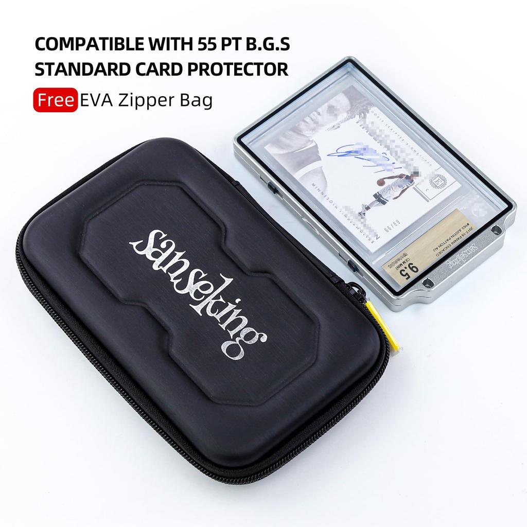 Sanseking 55PT BGS Standard Magnetic Card Cartridge Receiver with Matte Metal Frame and UV Shield for Ball Cards (Silver)