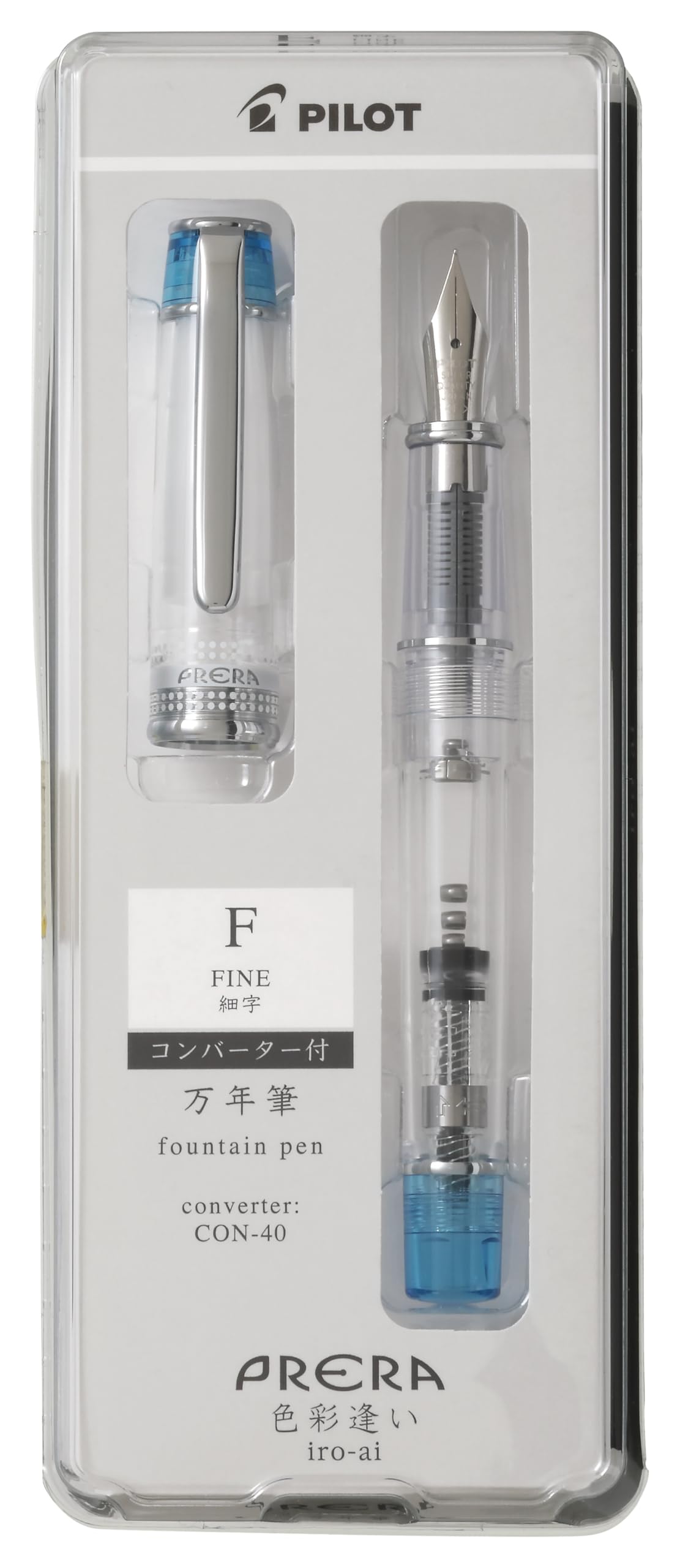 

PILOT Fountain Pen PRERA Shikisaiai F Fine Point Transparent Light Blue PFPR1TLBF