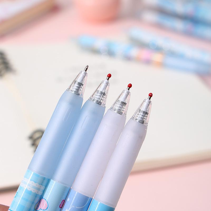 12Pcs Cinnamoroll Sanrio Neutral Pen Cartoon Gel Pen Stationery 0.5mm Black with Metal Hook Office Write Signature Pen