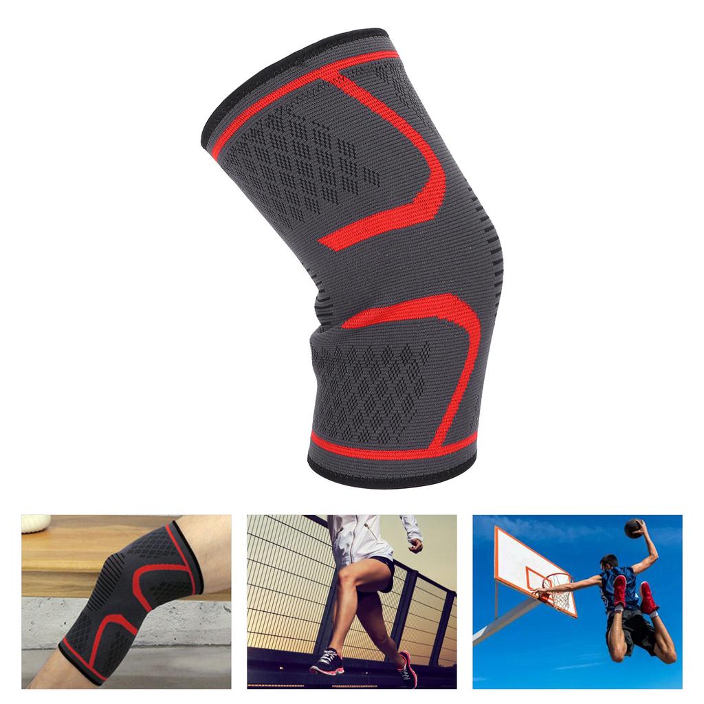 Sports Knee Compression Sleeve Brace Outdoor NonSlip Breathable Knee Support Brace(L )