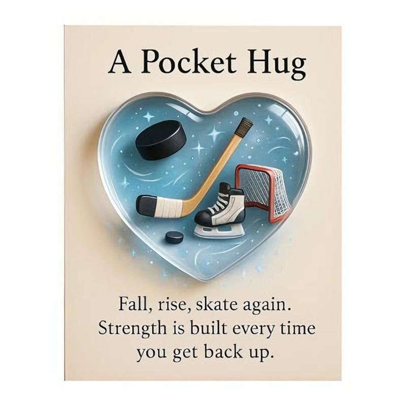 

Handmade Acrylic And Cardstock Sports Theme Greeting Card Portable Pocket Hug Gift For Gift Giving