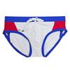 Heren Laag Uitgesneden Zwembroek Nylon Mesh Paneel Sneldrogend Elastische Contour Zakje Sexy Kleurblok Zwemkleding Voor Mannen