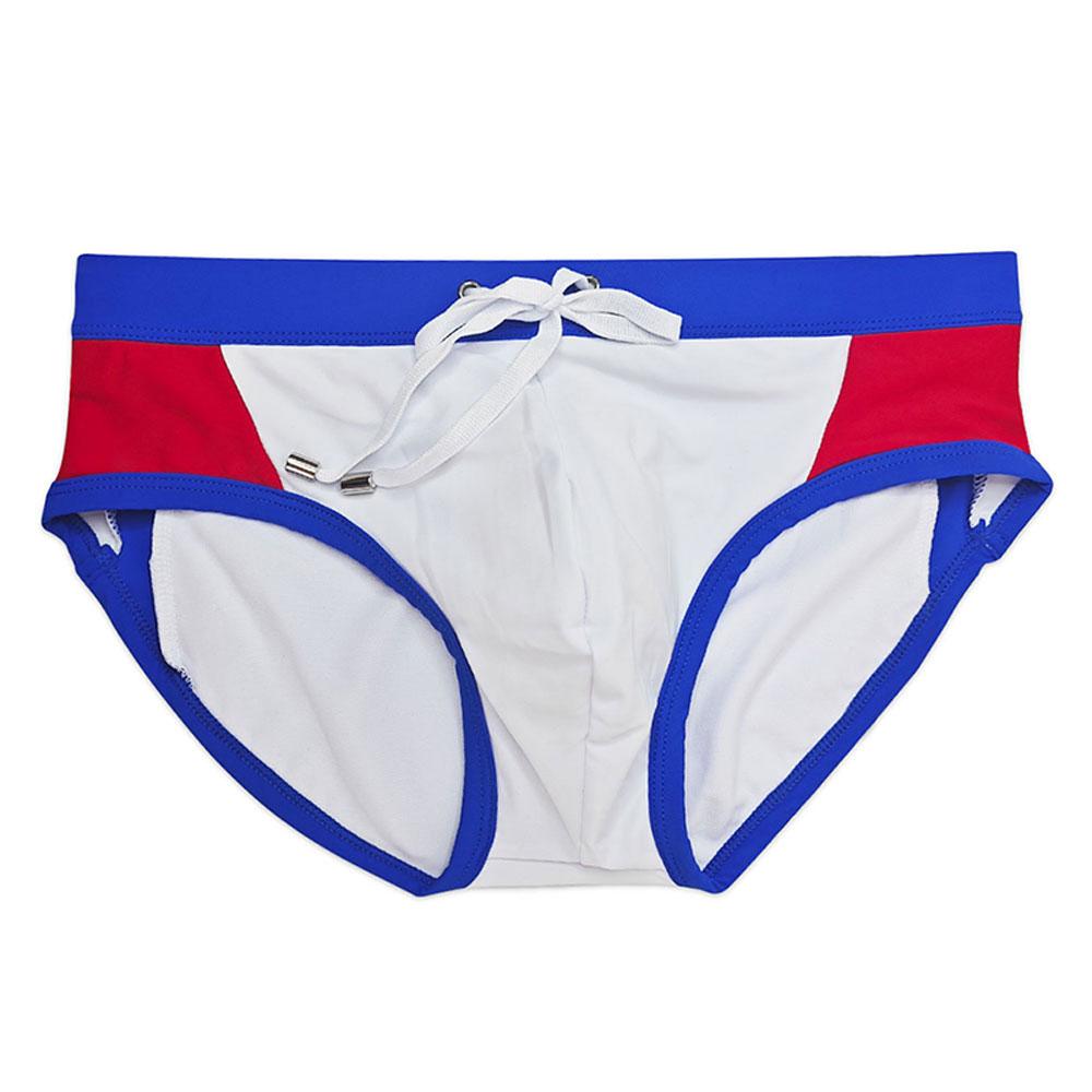 Heren Laag Uitgesneden Zwembroek Nylon Mesh Paneel Sneldrogend Elastische Contour Zakje Sexy Kleurblok Zwemkleding Voor Mannen
