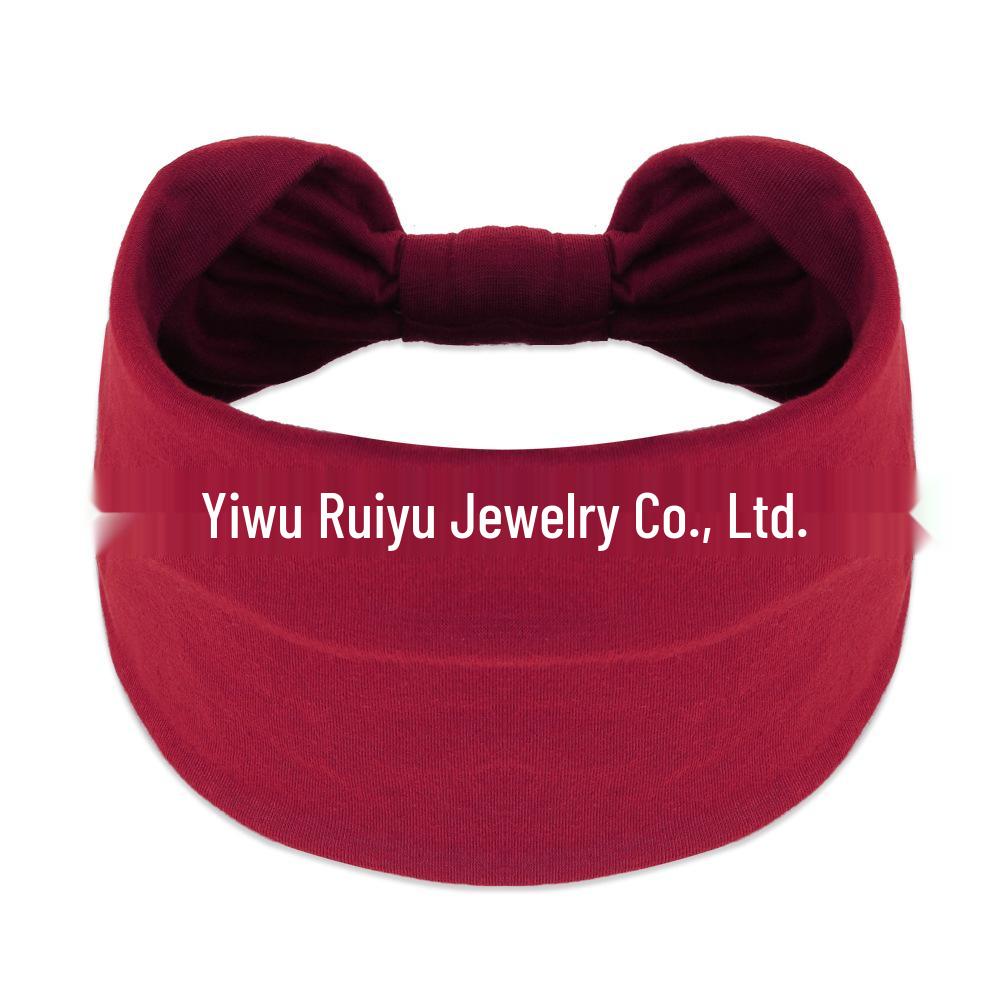 Cross-Border Women's Wide Cotton Elastic Sports Headband