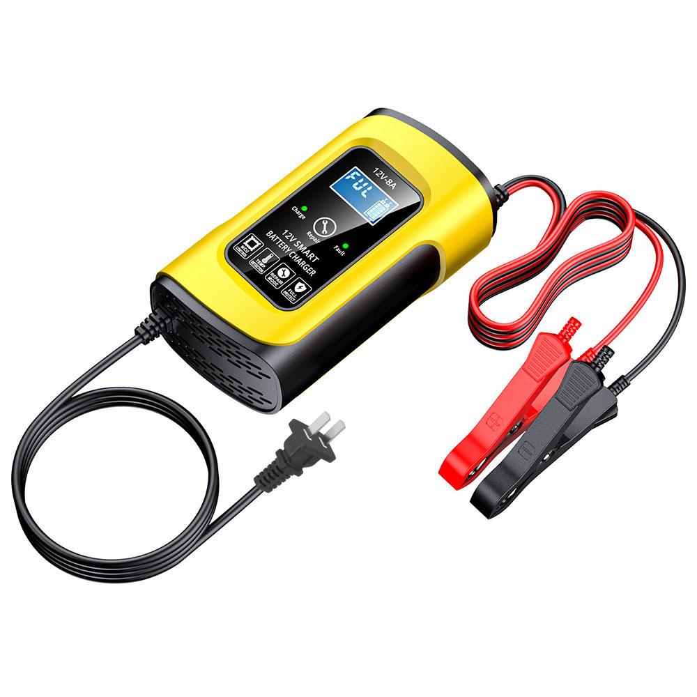 LED Display For Motorcycle SUV Truck Smart Car Battery Charger Intelligent High Power Multifunctional 12V/8A Pulse Repair Battery Charging