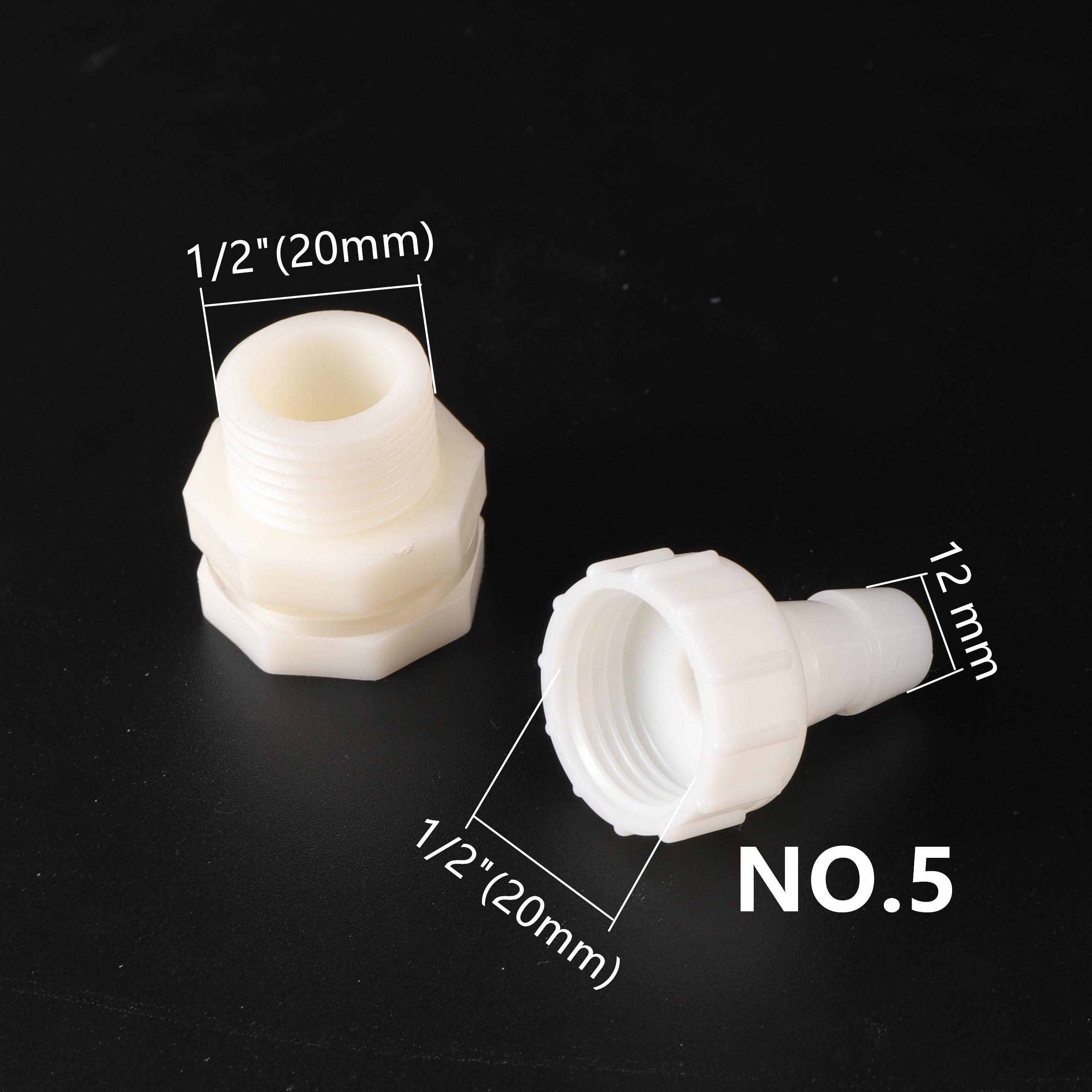 

Соединитель резервуара для воды с наружной и внутренней резьбой 1/2 дюйма, внутренний диаметр 4/6/8/10/12/14/16/20 мм, фитинги для труб, распределительное соединение для подачи воды 12mm