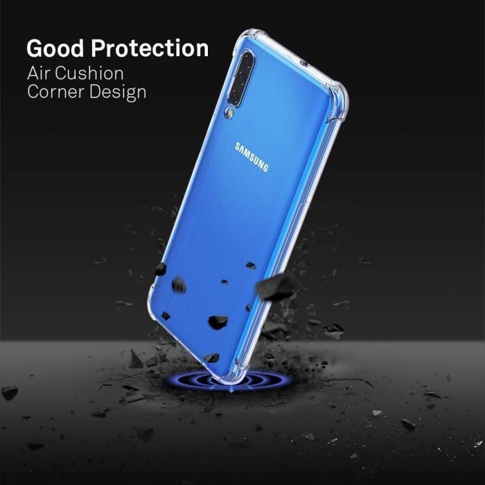 Samsung A50 Case, Clear Protective Shockproof Anti-Scratch Bumper Silicone Cover Cases Bumper for Samsung Galaxy A50 6.4"