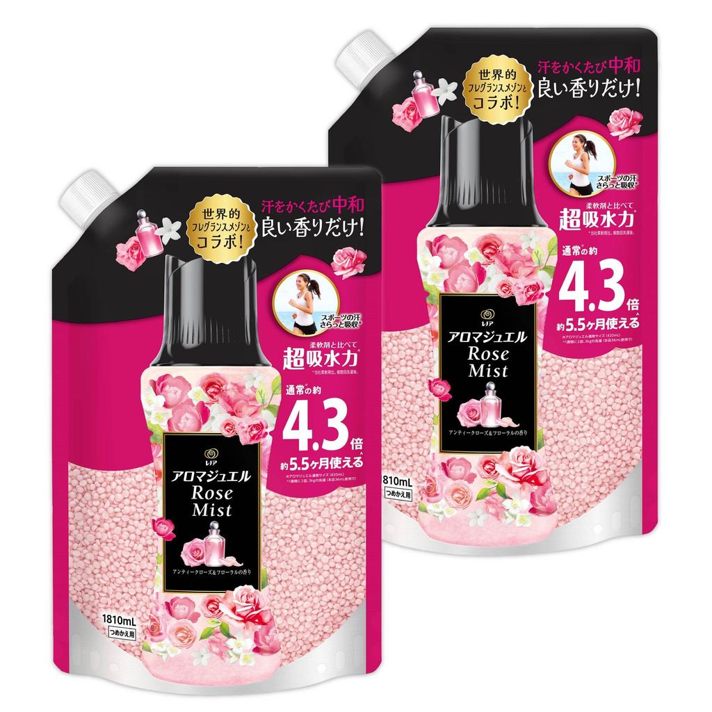 Lenor Happiness Aroma Jewel Scented Antique Rose x 2 Bags Beads, & Floral, Refill, 1,810mL (Bulk Purchase) [Large Capacity]