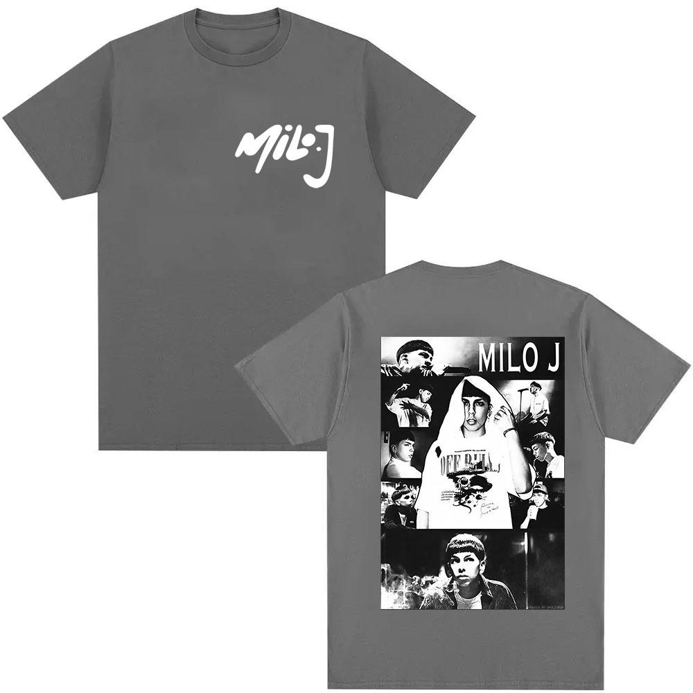 2026 Rapper Milo J Tour 2026 Graphic Tshirt for Men Hiphop Loose Fashion Shortsleeved Summer Print Cotton Tshirt Comfortable