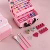 Children Makeup Set Lipstick Makeup Pretend Play with Toys Cosmetic Educational Toys Girl Princess Makeup Toy Suitcase Gift