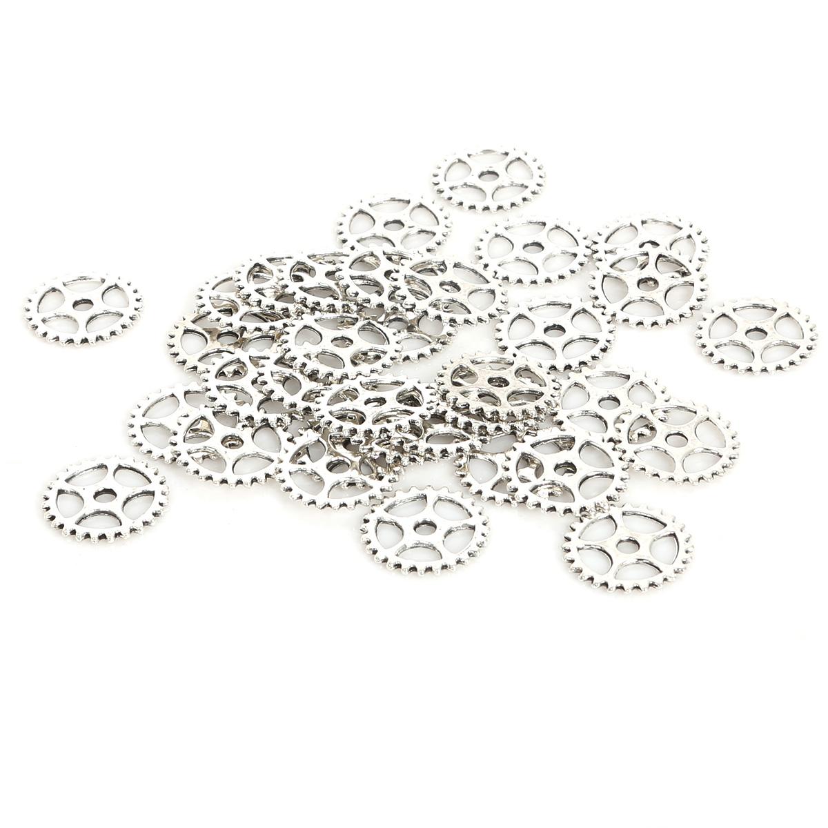 

50 шт., подвески с металлическими шестернями для изготовления ювелирных изделий, аксессуары для браслетов «сделай сам»