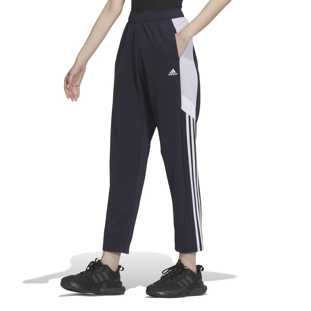 Adidas KTX56 Team Track Pants in Legend Dawn Women's Loose-Fit Double-Knit Ink/Silver (JG3412)