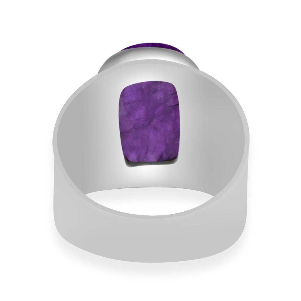 10 x 14 mm natürlicher Amethyst-Edelstein, 925er Sterlingsilber, runder Ring für Frauen und Mädchen
