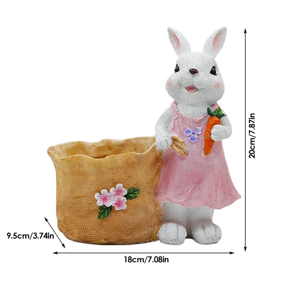 Niedlicher Hase Sukkulenten Blumentopf Garten Grünpflanze Harz Blumentopf Ostern Dekorative Pflanzgefäße Für Hof Balkon Dekor