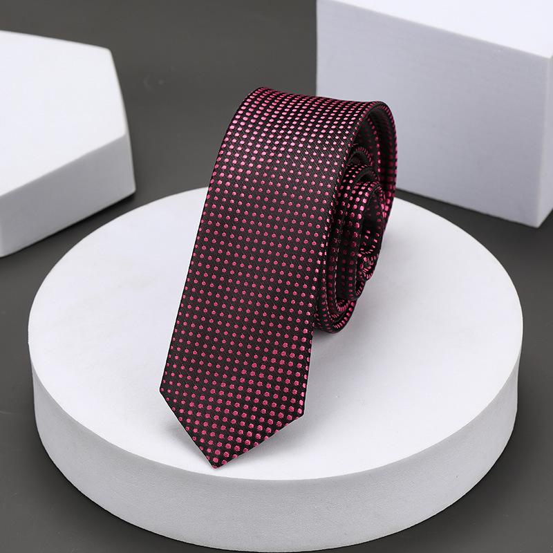 Version Coréenne Décontractée 5cm Hommes et Femmes Robe d'Affaires Marié Mariage Rayure Main Travail Étroit Paresseux Couleur Unie Cravate