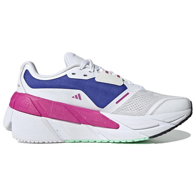 Adidas Adistar Comfortable Trendy Fabric Durable Lightweight Low-Top Long Distance Running Shoes Men Sneaker White Blue Red HQ6199