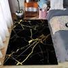 Luxury Black Carpet with Elegant Gold Marble Pattern for Home Decor Suitable for Use As an Anti-slip for Living Room Bedroom Sofas