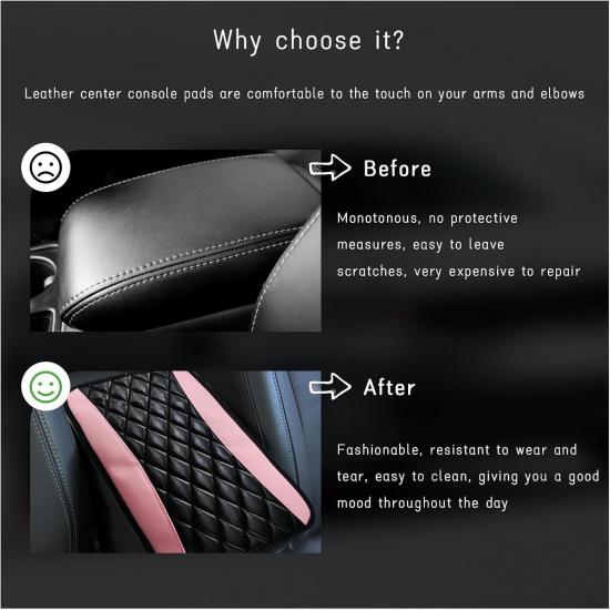Car Center Console Cushion Pad, Universal Leather Waterproof Armrest Seat Box Cover, Comfortable Auto Armrest Cover Protector, Car Interior Decor