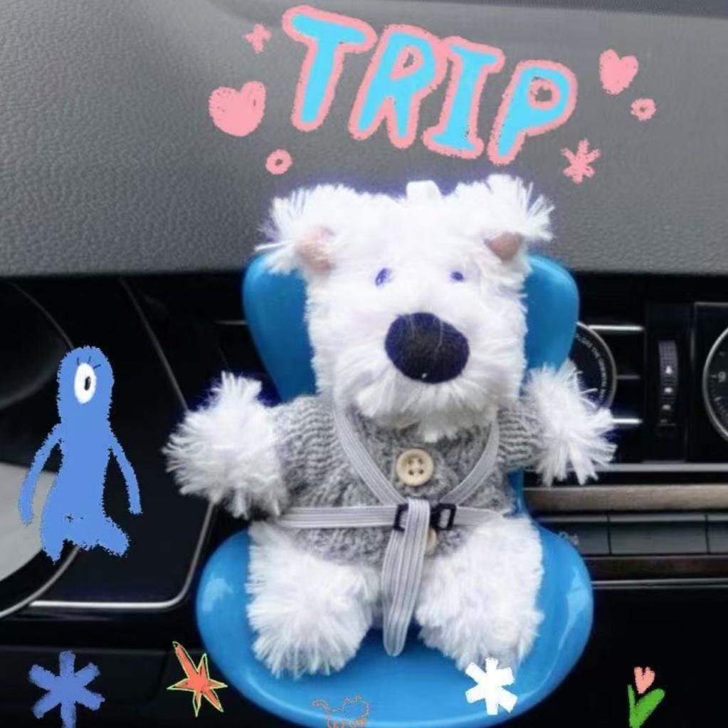 Car Seat for Dolls Air Vent Clip Safety Seat Decor with Scented Tablet Car Ornament for Labubu Display Auto Interior Toy Access