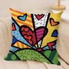 BBritto Art Design Cushion Cover Short plush Doublesided Print Square Throw Pillow Covers Sofa Home Cushion Decor