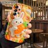 Phone Case: 2D flat design suitable for Samsung Galaxy A34 A35 M05 M06 S20 S22 S21 FE Plus 5G protective case, featuring a little white rabbit hugging