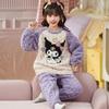 Kids Flannel Pajamas Set Boys Girls Warm Long Sleeve Top And Pants Sleepwear Winter Home Nightwear