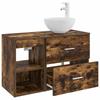 Bathroom Furniture Set 2 pcs Smoked Oak Wood Based Material
