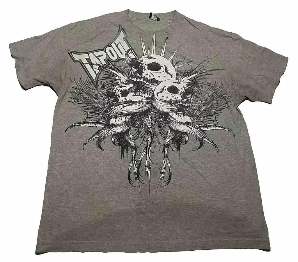 Y2K Tap Out Retro Fashion Cotton T Shirt Men Oversized Graphic Print Streetwear Short Sleeve Tee Distressed Graphic