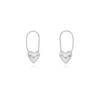 eenie beenie silver heart hook earrings