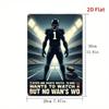 Metal Poster Soccer Player Silhouette 2D Wall Art Sports Decor for Gym Home 30x20 Cm