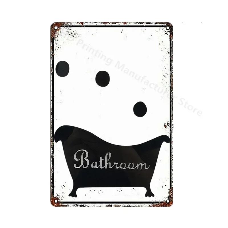 Toilet Sign Vintage Funny Metal Tin Signs Retro WC Lavatory Toilettes Wall Poster Art Bar Club Bathroom Toilet Wall Decor